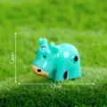 Miniature turquoise cow resin figurine cute micro landscape garden DIY decor ornament 1.4x1.7cm - No. 9 Mint Green