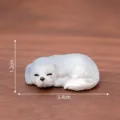 Mini sleeping white dog resin figurine cute puppy ornament for desktop decor, 3.4cm - Sleeping Animals - 10 Styles / No. 5 Gray-Blue