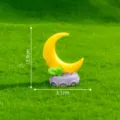 Miniatura resina amarilla luna ornamento para micro paisajismo DIY jardin decoracion - 3.9x3.1cm / Plataforma de luna n.º 2