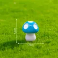 Blauer Mini Pilz Figur für Moos Mikrolandschaft Garten DIY Dekoration 1,6x1,4cm - Nr. 3 Groß Fünfpunkts-Himmelblau