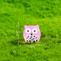 Lichtgevende roze uil miniatuur figuur voor micro landschap DIY tuin decoratie. - Nr. 4 fuchsia uil