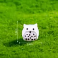 Mini lichtgevende uil hars beeldje microlandschap DIY tuindecoratie kleine dierenstandbeeld - Nr. 7 roomwitte uil