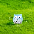 Mini leuchtende Eule Harz Figur Mikro Landschaft DIY Garten Dekor kleine Ornament 1.8x1.9cm - Nr. 1 blaue Eule