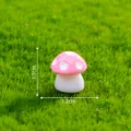 Mini statuetta fungo rosa in resina per micro paesaggio di muschio decorazione giardino - N. 10 medio sei punti rosa