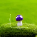 Mini statuetta di fungo viola sintetico per decorazione di muschio fai da te 0.8x1.2cm - N. 26 piccolo 3 punti viola