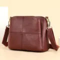 Leather Crossbody Bag for Women Wine Red Shoulder Bag Stylish Designer Handbag - Red
