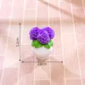 Miniature artificial flower potted plant dollhouse DIY miniature desktop decor 3.2x2.6cm - No. 1 Purple Large