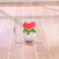 Miniature tulip potted plant dollhouse DIY decoration desktop micro landscape ornament 2.4cm - No. 7 Pink Small