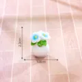 Miniature dollhouse potted plant DIY accessory artificial blue flower white vase 2.3x1.8cm - No. 10 Blue Small