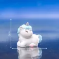 Cute mini unicorn figurine cake topper, blue mane and white body, 3cm size for decor. - No.1 Blue Black Plaid