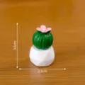 Miniature faux succulent potted plant, cute desktop cactus figurine for DIY micro landscape decor. - Pink Flower Succulent No. 3