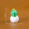 Mini artificial cactus succulent potted plant resin desktop car ornament 3.8cm - Yellow Flower Succulent No. 6