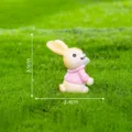 Mini cute resin rabbit figurine, lovely pink dress animal desktop mini ornament decor. - No. 4 Mother Rabbit