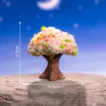 Miniature pink tree resin figurine for fairy garden landscaping and desktop decoration 4.7cm - No. 6 Cherry Blossom Tree