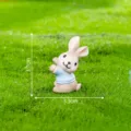 Cute miniature Easter rabbit figurine with blue jacket micro landscape garden decor ornament item. - No. 5 Father Rabbit