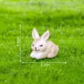 Cute miniature resin rabbit figurine for micro landscape decor, desktop and car ornament. - No. 6 Lying Bunny