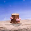 Mini resin tree stump figurine with pink moss, cute micro landscape DIY garden decor 1.8x2.2cm - No. 9 Tree Stump