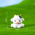 Miniatur Harz Kuh Figur süße Schreibtisch Deko Moos Landschaft Ornament Variante 2.8x3.1cm - Nr. 1 Sitzend