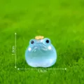 Mikri fotini figurina vatrachiou me korona gia topio vryou diakosmisi grafeiou DIY ornament. - Αρ. 1 Μπλε Μαύρο Καρό