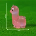 Niedliche leuchtende Alpaka Figur Miniatur Harz Deko fuer Moss Garten und Sukkulenten. - Nr.3 Rosa