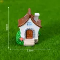 Miniatur Harz Feen Garten Haus Figur, braunes Dach und weiße Wand, 4,0x3,3cm Variante. - Nr. 4 Steinhaus