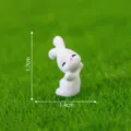 Mini white rabbit figurine, cute resin animal ornament for succulent micro landscape. - No. 5 Kneeling Hugging Rabbit