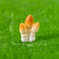 Miniatur Simulations Pilz Figur, süße orange weiße Kunstharz Deko für Moos Mikrolandschaft. - Nr. 6 drei Pilze