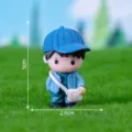 Miniature boy figurine resin ornament micro landscape car desktop decoration toy 5cm - No. 2 Light Blue Satchel Boy