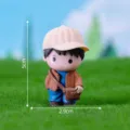 Miniature resin boy figurine desktop ornament cute micro landscape decor doll 5x2.9cm - No. 3 Brown Satchel Boy