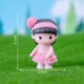 Miniature girl doll figurine pink dress micro landscape ornament desktop cute toy 5.1cm - No. 6 Girl in Pink Dress