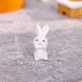 Miniatur weiße Kaninchen Harz Figur für Puppenhaus Mikrolandschaft Dekoration 2.9cm - Kleiner Hase Nr. 14