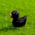 Mini figurine de canard noir pour decoration de paysage de mousse, art en resine mignon - Noir