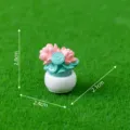 Miniature artificial lotus flower potted plant dollhouse DIY ornament desktop mini decor - No. 12 Lotus