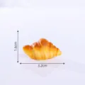 Miniature simulation croissant resin DIY keychain accessory desktop miniature micro landscape - Bread #8
