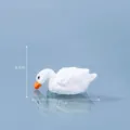 Mini figura de ganso blanco de resina microlpaisaje jardín bonsái decoración adorable - Pato con la cabeza baja n.º 1