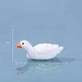 Mini figura de pato blanco de resina artesanía micro paisaje decoración de jardín adorno. - Pato mirando a la derecha n.º 2