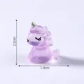 Mini translucent purple resin unicorn figurine DIY micro landscape car decor toy ornament 2.5cm - Purple