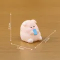Mignonne figurine de cochon en résine mini décoration rose avec téléphone taille 2.5cm - N° 6 - Couleur unie avec téléphone