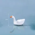 Mini figura gansa blanca resina microlandsaje bonsái adorno 2.4x3.9cm decoración mesa - Ganso blanco hacia la izquierda n.º 12