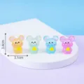 Mignonne figurine miniature de souris en résine avec fromage aux couleurs variées, décor. - N° 1 Rat