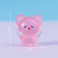 Mini figurine d'ours en résine rose translucide avec ailes, joli ornement de bureau. - N° 1 Ours avec ailes