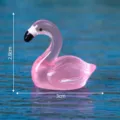Mignonne mini figurine flamant rose en résine pour micro paysage aquarium mousse décor 2.8x3cm - N°1 Magenta