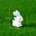 Mini white deer figurine, cute micro landscape ornament, small desktop decoration accessory. - Little Deer Set of 4 / No. 1 Sleeping Lying Down