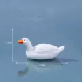 Miniatura pato blanco resina estatuilla para micro paisaje bonsái jardín decoración manualidades - Pato n.º 18 (hacia la izquierda)