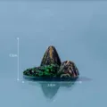 Ornamento de bonsái de rocalla de resina en miniatura, modelo de montaña de musgo. - Arroyo de montaña n.º 25 (color)