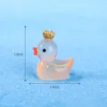 Cute miniature crown duck resin figurine micro landscape fish tank doll decoration accessory. - Orange Small