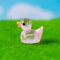 Mini hars glitter eend beeldje miniatuur microlandschap ornament decor 1.6x1.8cm - 4#-Roze
