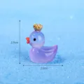 Cute miniature resin crown duck figurine micro landscape fish tank ornament decor accessory - Purple Small