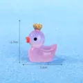 Miniature resin crown duck ornament micro landscape fish tank decor 2.7x2.2cm cute toy - Magenta Small