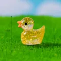 Mini Figura Pato Amarillo De Resina Con Brillitos Adorno Micro Paisaje Lindo Juguete Accesorio - N.º 7 Amarillo